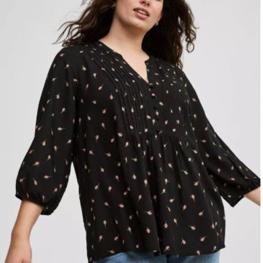 Torrid Pleated Blouse Sz0/12